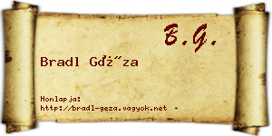 Bradl Géza névjegykártya