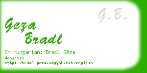 geza bradl business card